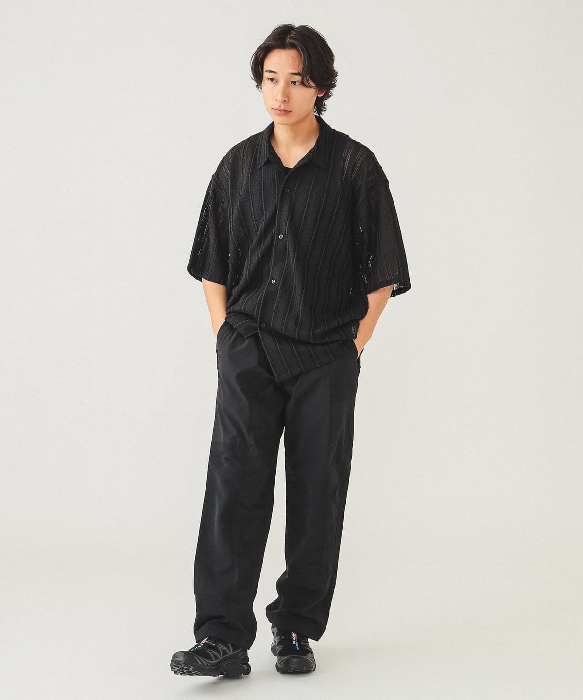 BEAMS（ビームス）メッシュ オープンカラーシャツ（シャツ・ブラウス