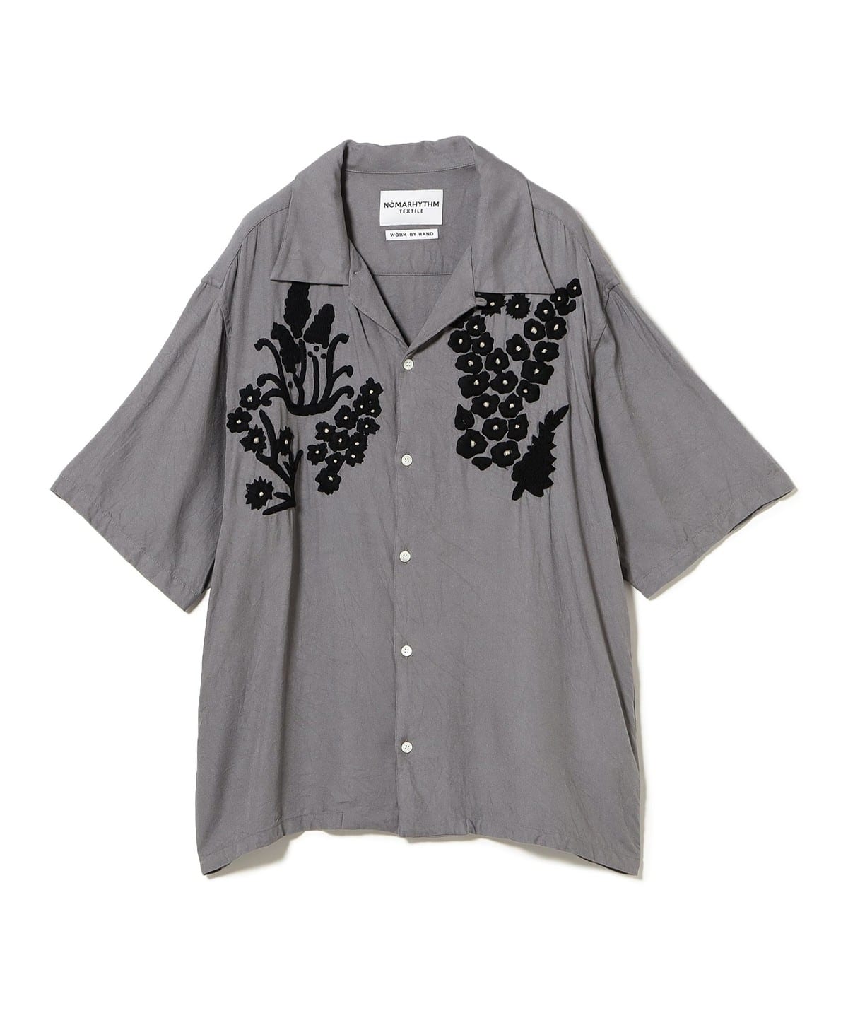 NOMARHYTHM TEXTILE / Flower Hand Embroidery Shirt シャツ・ブラウス MEN Gray 4 NOMARHYTHM TEXTILE / Flower Hand Embroidery Shirt シャツ・ブラウス MEN Gray 4