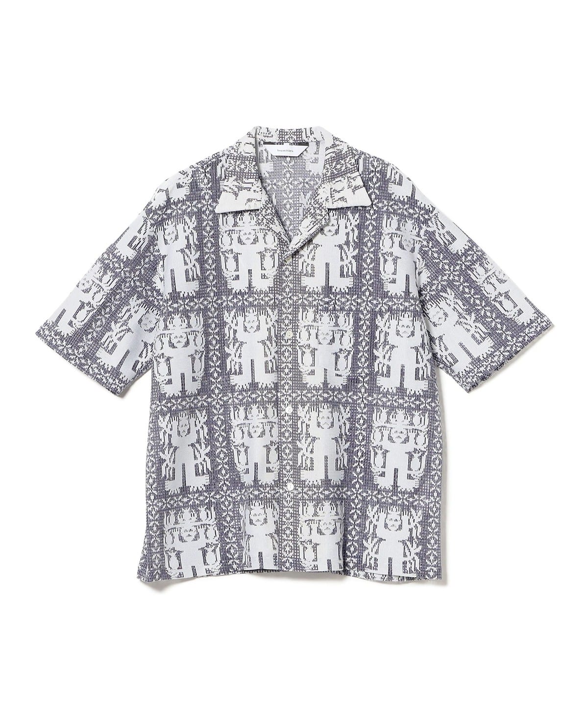 サスクワッチファブリックス ANIMAL PATTERN LINEN SHIRT メンズ