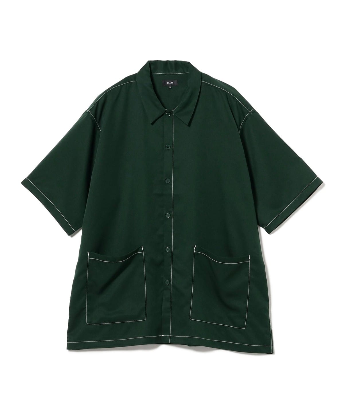 ステッチ イージーシャツ シャツ・ブラウス MEN D. GRN S ステッチ イージーシャツ シャツ・ブラウス MEN D. GRN S