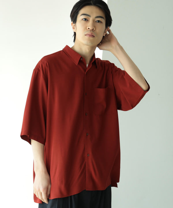 BEAMS [BEAMS] BEAMS / Solid Easy Half Sleeve Shirt (Shirt/Blouse