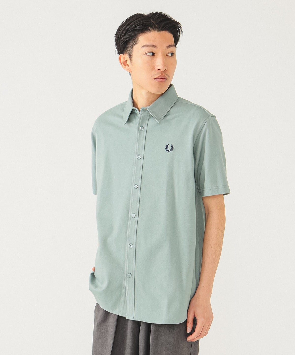 【完売品】 BEAMS FRED PERRY 別注 鹿の子ジャージ 半袖シャツ FRED PERRY（フレッドペリー）の「FRED PERRY × BEAMS / 別注