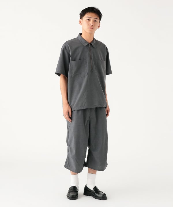 BEAMS（ビームス）ハーフジップ プルオーバー シャツ（シャツ