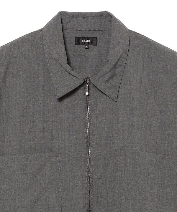 BEAMS（ビームス）ハーフジップ プルオーバー シャツ（シャツ