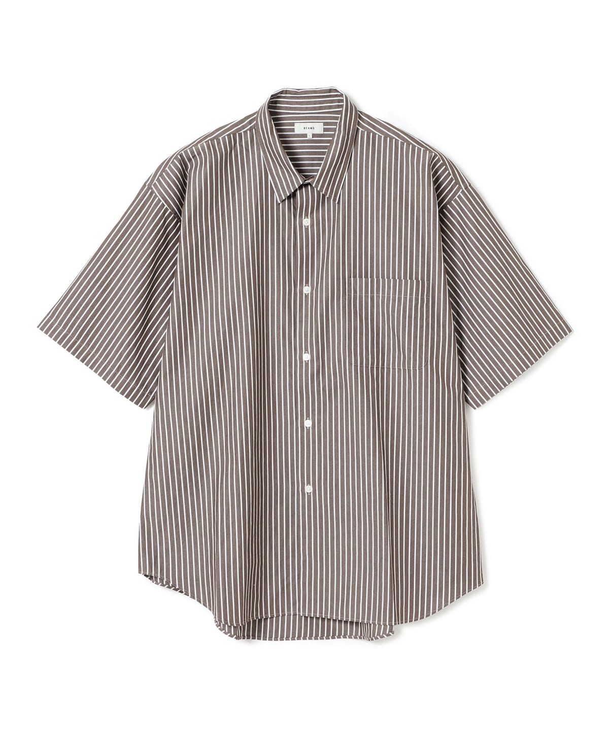 ストライプ イージー ミニレギュラーカラー シャツ シャツ・ブラウス MEN BROWN L ストライプ イージー ミニレギュラーカラー シャツ シャツ・ブラウス MEN BROWN L