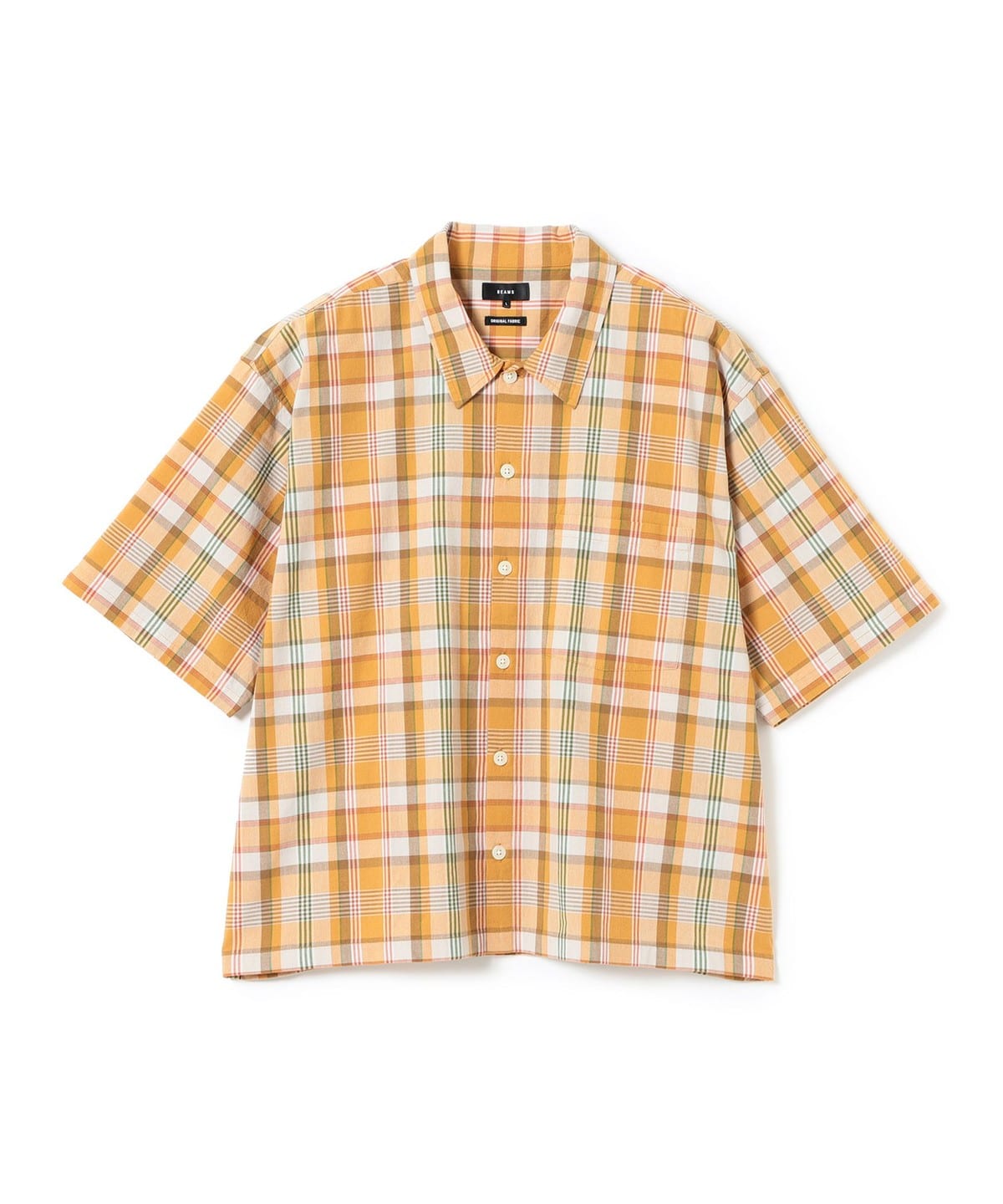 チェック ショート シャツ シャツ・ブラウス MEN ORANGE L チェック ショート シャツ シャツ・ブラウス MEN ORANGE L