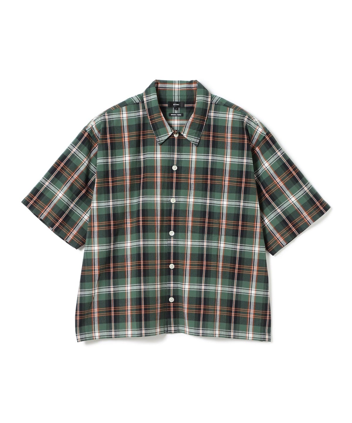 チェック ショート シャツ シャツ・ブラウス MEN GREEN XL チェック ショート シャツ シャツ・ブラウス MEN GREEN XL