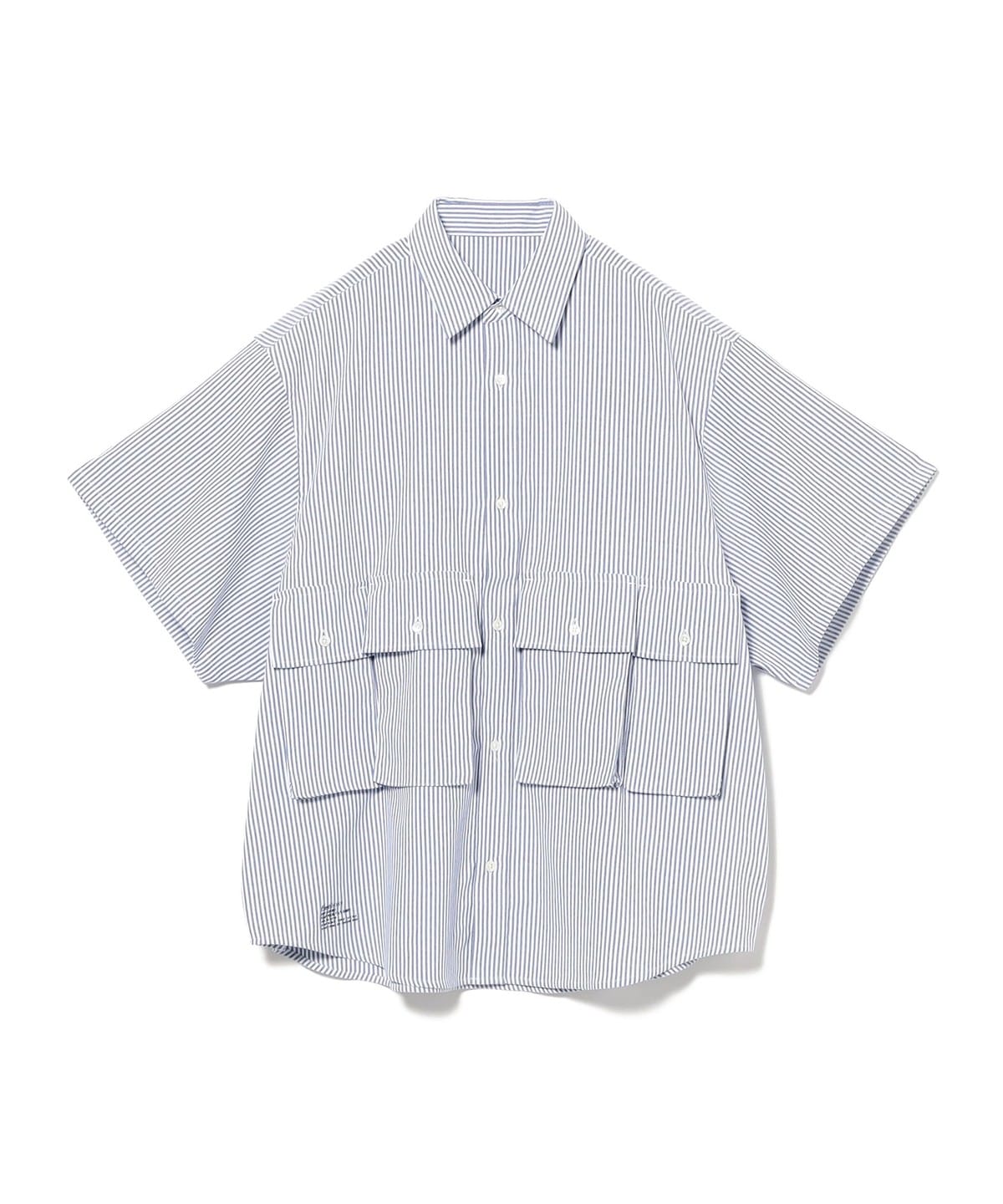 FreshService フレッシュサービス / DRY OXFORD FLAP POCKET S/S SHIRT シャツ・ブラウス MEN BLUE STRIPE L FreshService フレッシュサービス / DRY OXFORD FLAP POCKET S/S SHIRT シャツ・ブラウス MEN BLUE STRIPE L