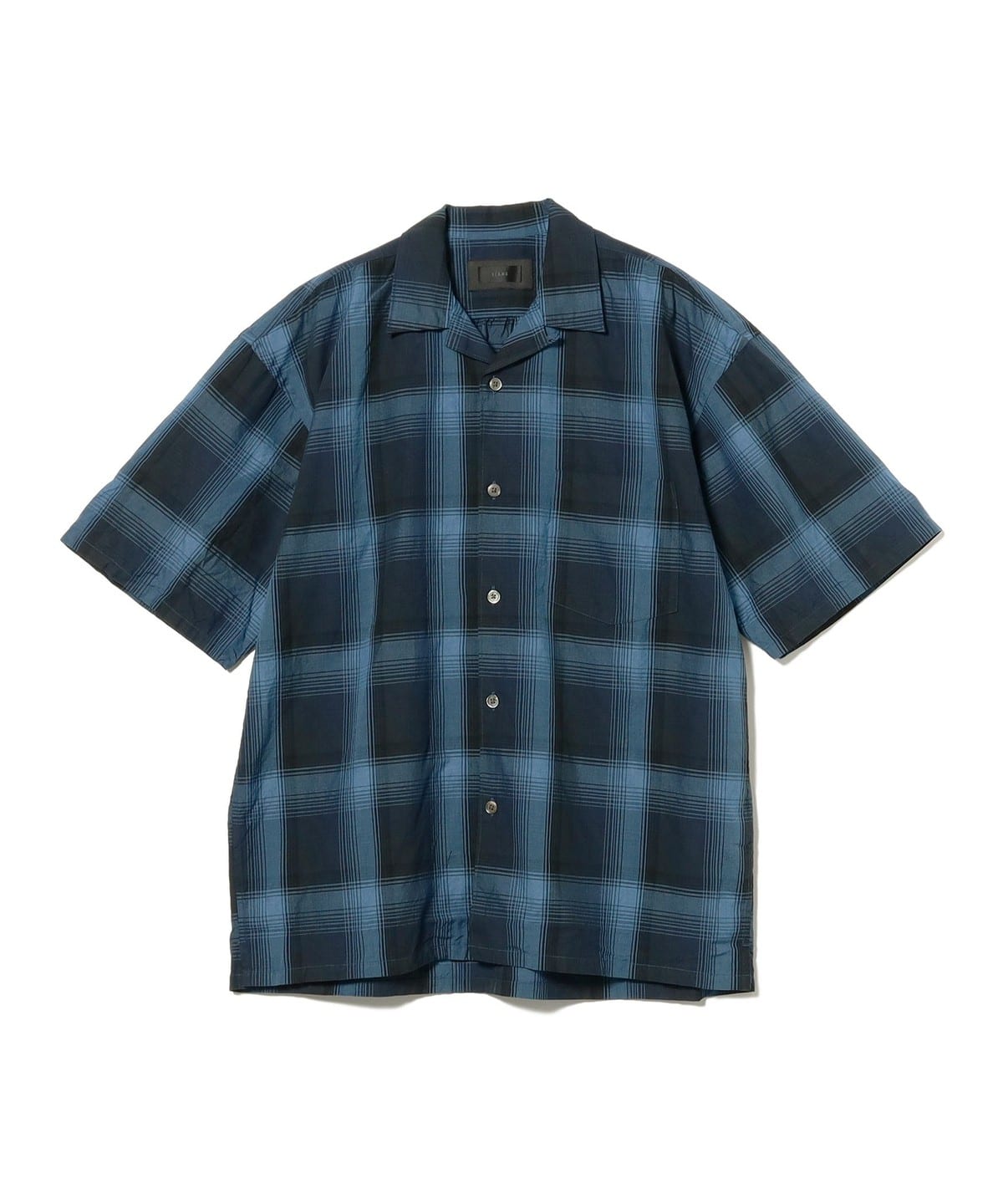 BEAMS（ビームス）the A / Indigo Check Open Collar Shirt（シャツ