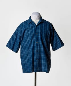 【ショップ限定商品】『the A』 / Indigo Check Open Collar Shirt