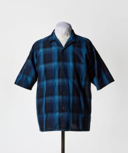 【ショップ限定商品】『the A』 / Indigo Check Open Collar Shirt