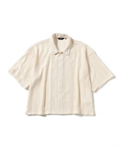 ショート メッシュ オープンカラーシャツ【ワイドショートフィット】