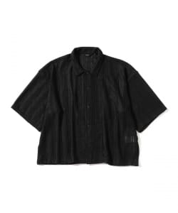 ショート メッシュ オープンカラーシャツ【ワイドショートフィット】