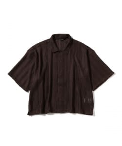 ショート メッシュ オープンカラーシャツ【ワイドショートフィット】