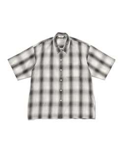 【+10%ポイントUP】【リラックスフィット】オンブレチェック ミニレギュラーカラーシャツ