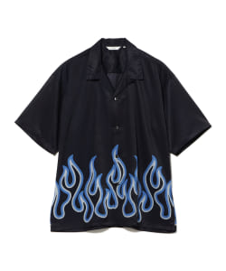 【タイムセール】Print Open Loose Collar Shirt