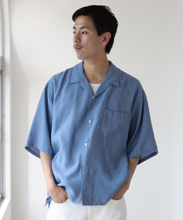 BEAMS（ビームス）ソリッド ルーズフィット オープンカラーシャツ 