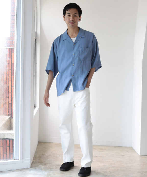 BEAMS [BEAMS] BEAMS / Solid loose fit open collar shirt (shirt