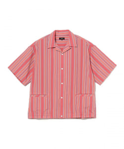 マルチ ストライプ オープンカラーシャツ【ワイドフィット】