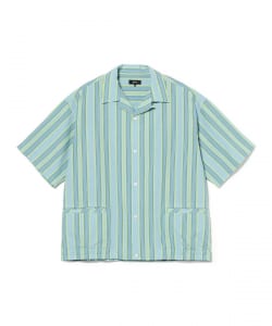 マルチ ストライプ オープンカラーシャツ【ワイドフィット】