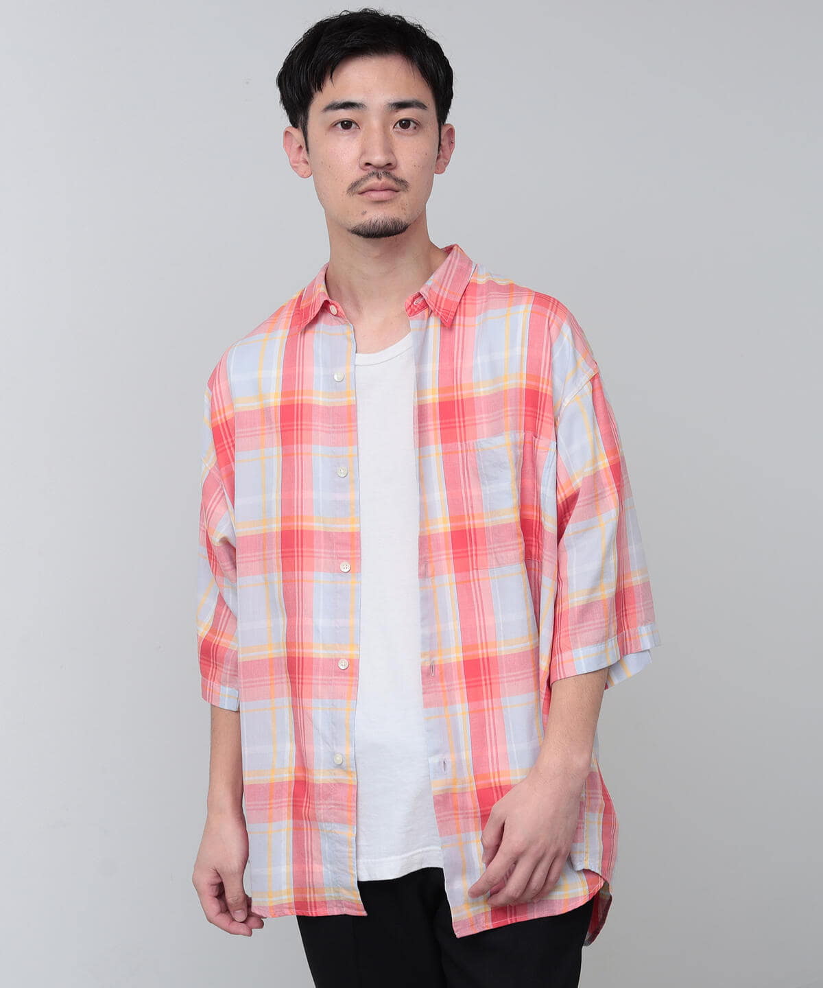 チェック イージー ミニレギュラーカラー シャツ シャツ・ブラウス MEN SAX S チェック イージー ミニレギュラーカラー シャツ シャツ・ブラウス MEN SAX S