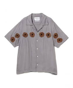 NOMARHYTHM TEXTILE / Flower Embroidery Open Collar SS Shirt