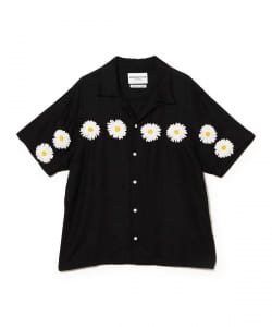 NOMARHYTHM TEXTILE / Flower Embroidery Open Collar SS Shirt