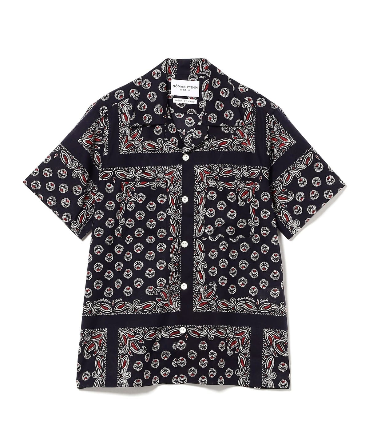BEAMS（ビームス）NOMARHYTHM TEXTILE / Paisley Summer Shirt NAVY