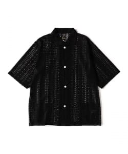 NEEDLES / S/S Widespread Collar Shirt - Raschel Lace