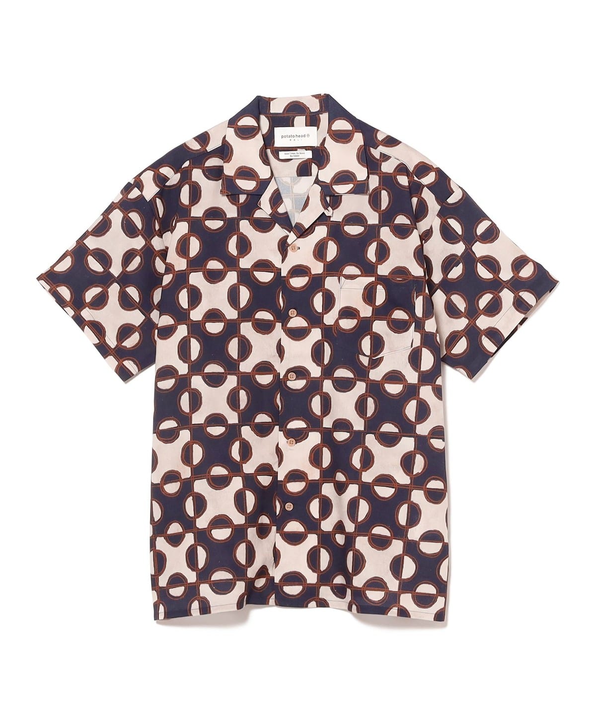 POTATO HEAD / Batik Monogram Short Sleeve Shirt �V���c�E�u���E�X MEN POTATO HEAD M