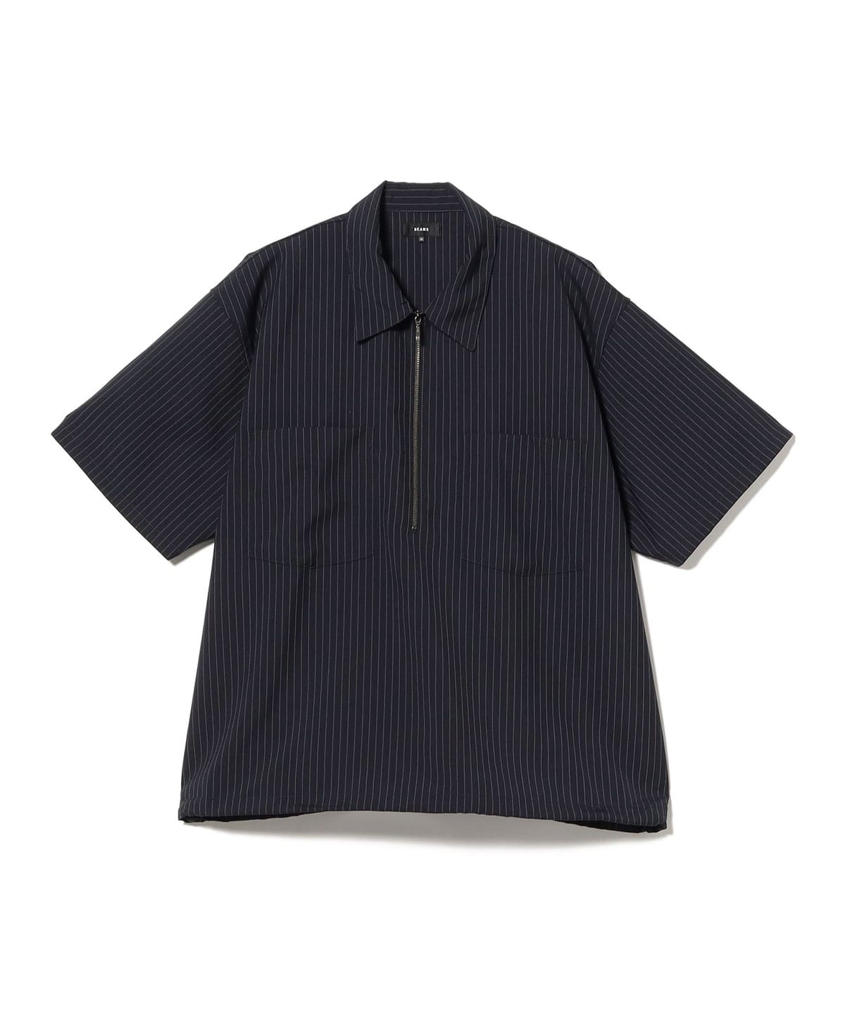 BEAMS（ビームス）TW ハーフジップ シャツ【ワイドフィット】（シャツ