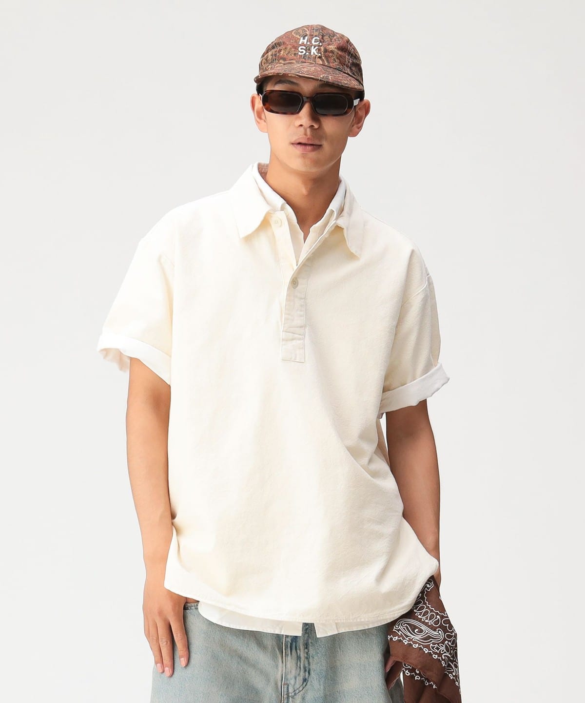 BEAMS Military Pullover Shirt [Wide Fit] (Shirts, Blouses BEAMS