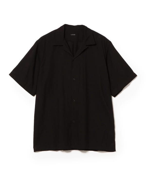 COMOLI / KHADI コットン 半袖オープンカラーシャツ