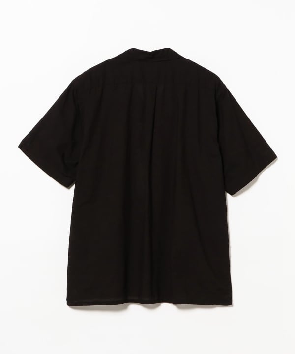 COMOLI / KHADI コットン 半袖オープンカラーシャツ