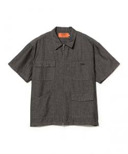 【別注】UNIVERSAL OVERALL / シャンブレー ジップ ショートスリーブ シャツ