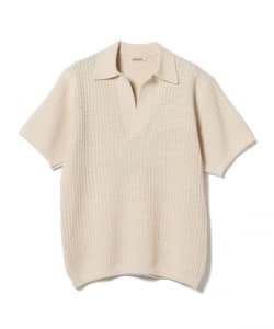 ▲AURALEE / BRUSHED COTTON WOOL RIB KNIT SKIPPER POLO