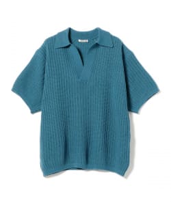 ▲AURALEE / BRUSHED COTTON WOOL RIB KNIT SKIPPER POLO