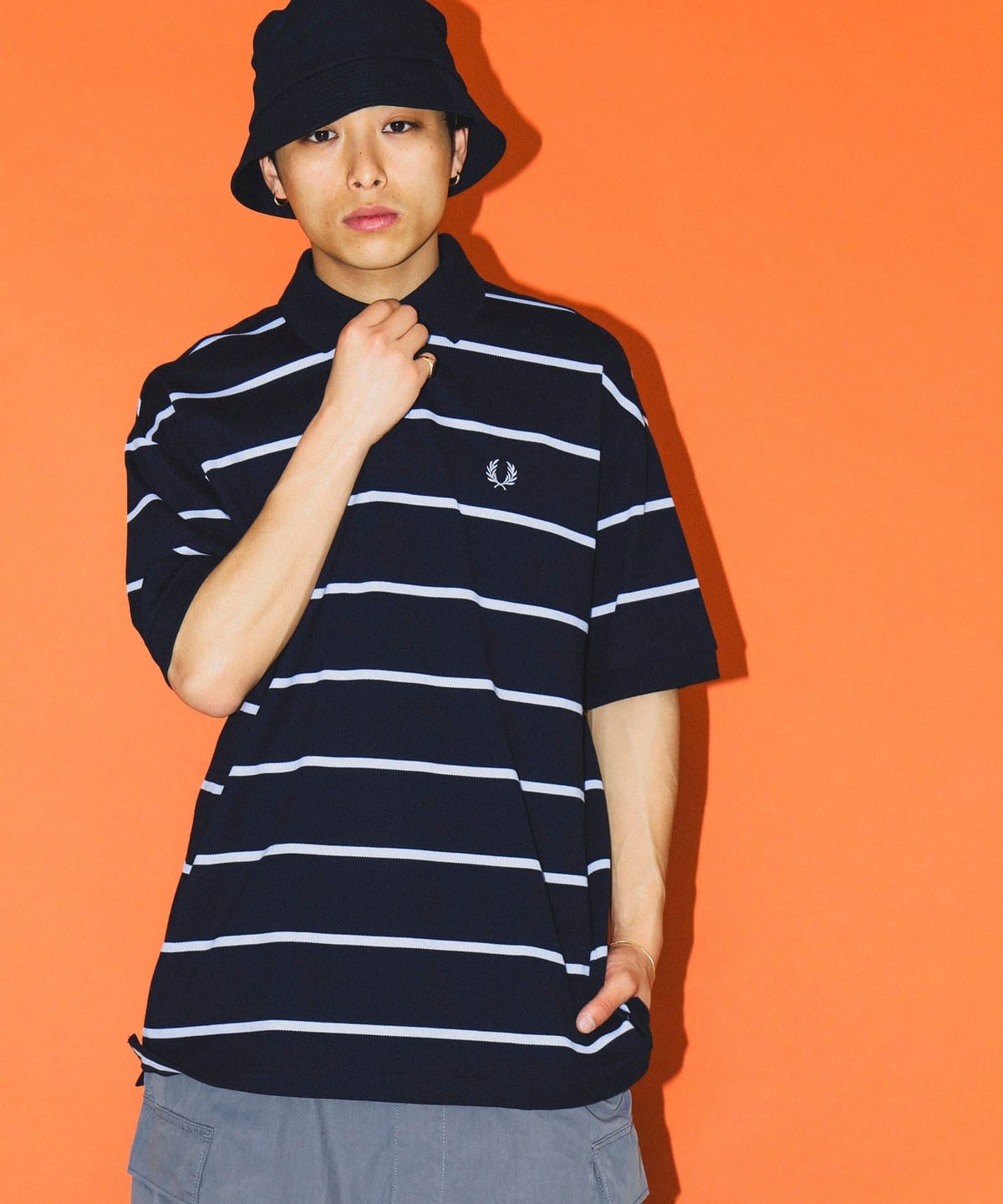 BEAMS（ビームス）FRED PERRY × BEAMS / 別注 ストライプ ポロシャツ