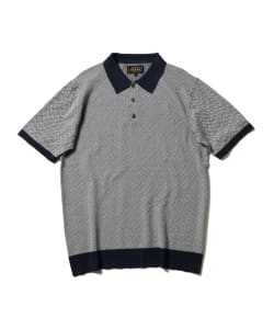 ▲BEAMS PLUS / ジャカード ニット ポロシャツ