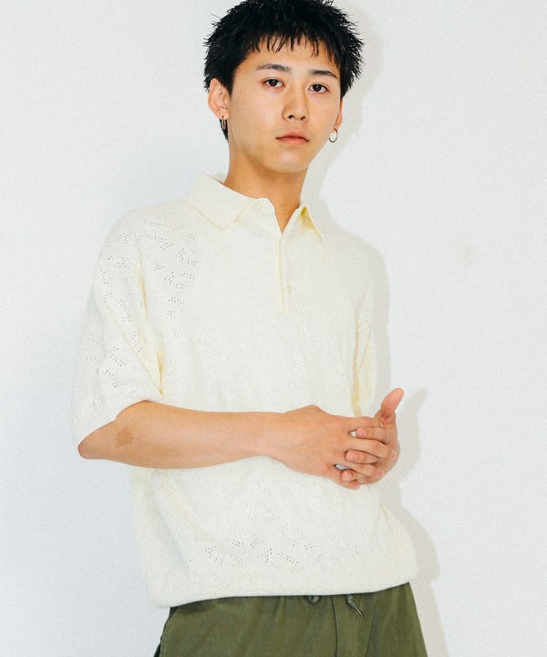 BEAMS PLUS（ビームス プラス）Zip Knit Polo Mesh（シャツ