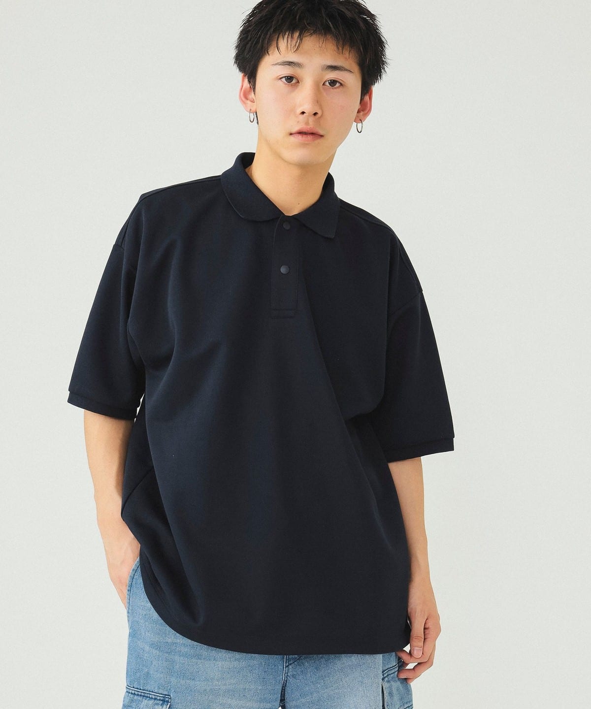 BEAMS（ビームス）7ゲージ ボーダー ラガー ニットポロシャツ