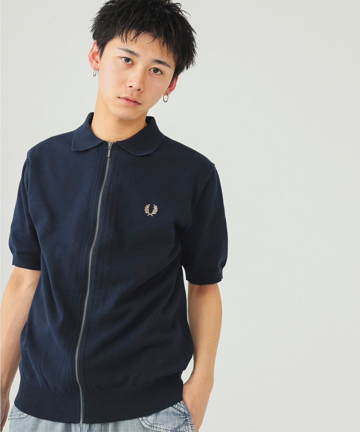 BEAMS（ビームス）FRED PERRY × BEAMS / 別注 フルジップ ニット