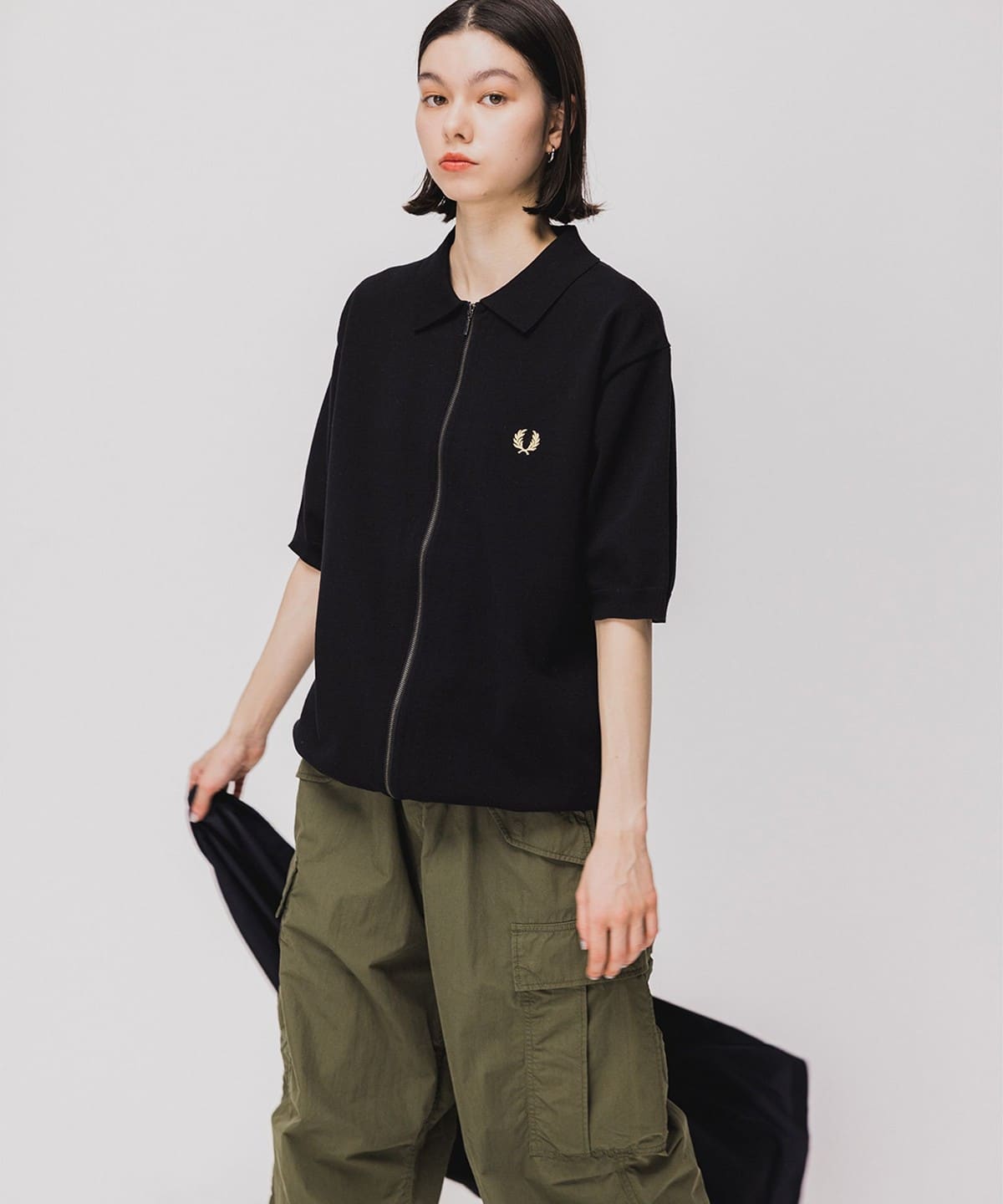 BEAMS（ビームス）FRED PERRY × BEAMS / 別注 フルジップ ニット