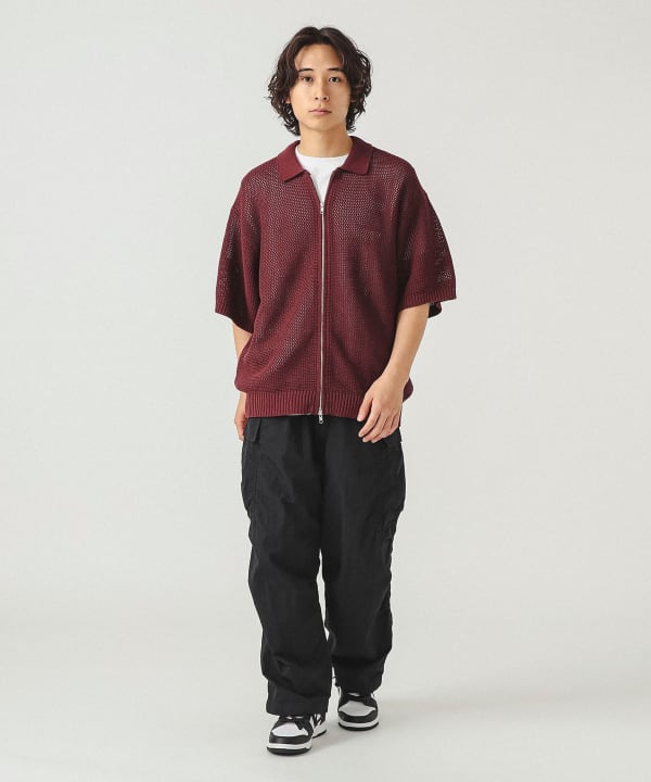 ［BEAMS］メッシュニットポロ BEAMS（ビームス）メッシュ ニット ポロシャツ（トップス ニット