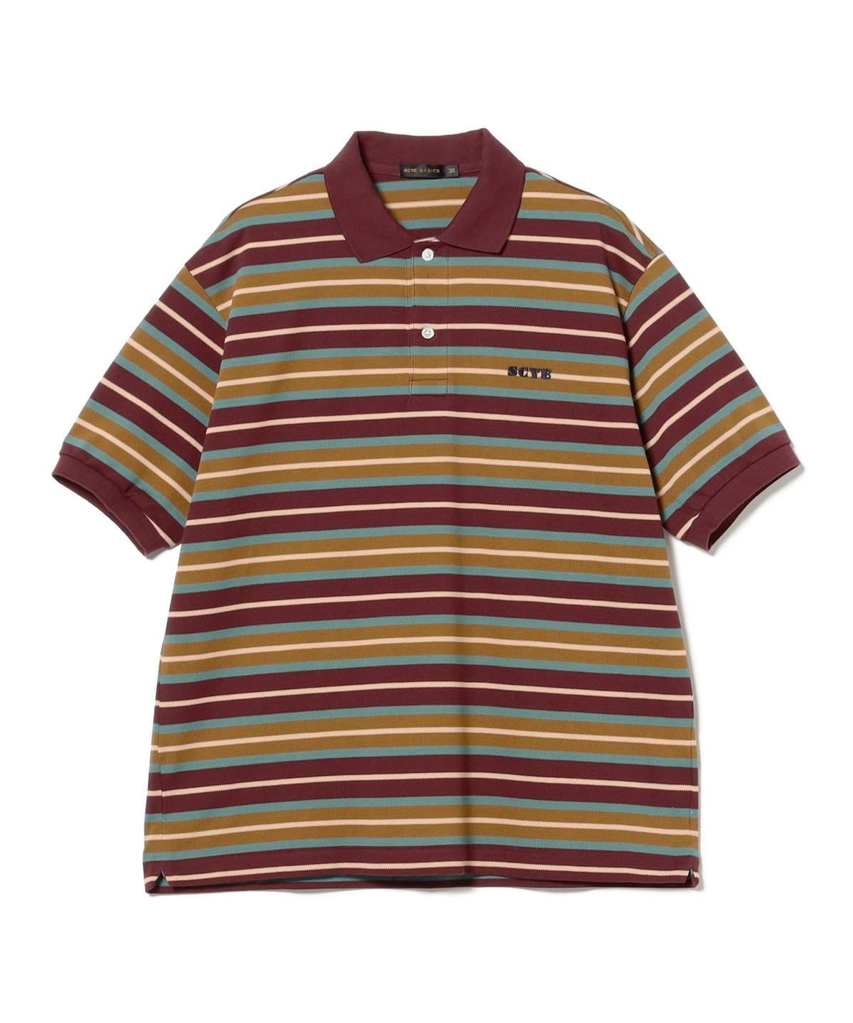 BEAMS（ビームス）Scye / Striped Cotton Piquet Polo Shirt