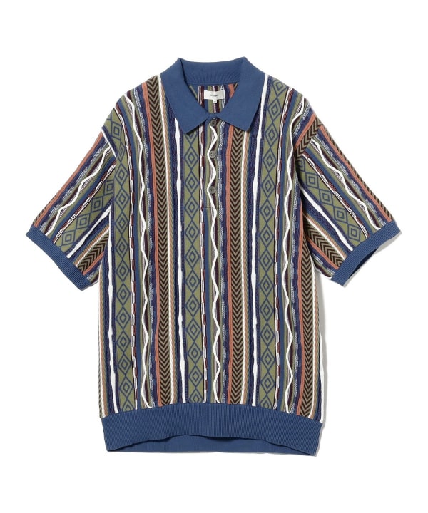 ストライプ ニット ポロシャツ（ポロシャツ）｜BEAMS PLUS