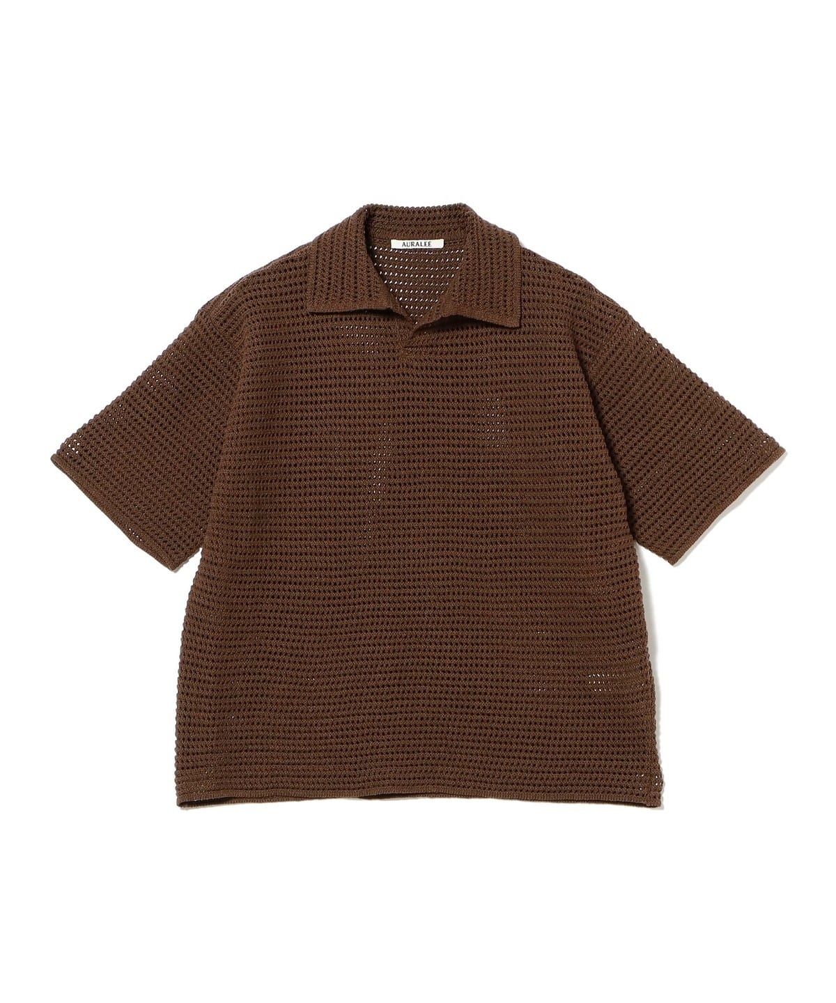 AURALEE ポロシャツ AURALEE (オーラリー) TUSSAH SILK COTTON MESH KNIT SKIPPER POLO