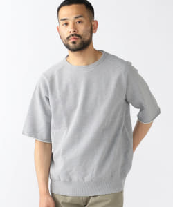 ▲REMI RELIEF × BEAMS PLUS / 別注 ショートスリーブ スウェット カットオフ ヘザーグレー