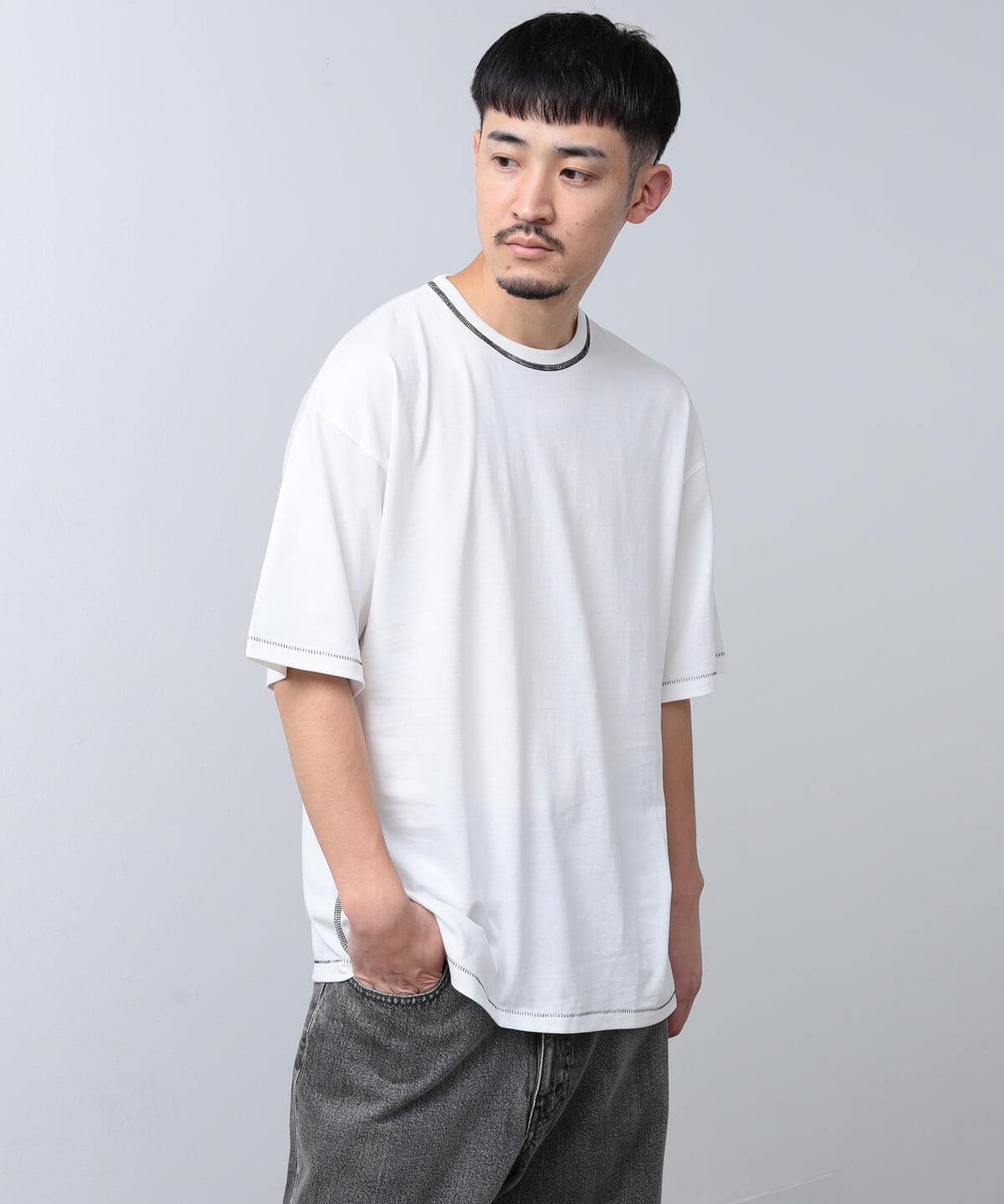 【アウトレット】BEAMS / アウトステッチ ルーズフィット Tシャツ