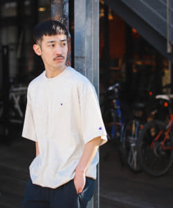 ▲Champion × BEAMS / 別注 ニューフェイクイン Tシャツ
